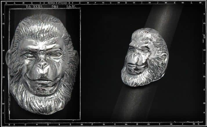 クレイジーピッグさんのインスタグラム写真 - (クレイジーピッグInstagram)「Here we have a detailed shot of our Cornelius ring, a character from the film Planet of the Apes and made for the Japanese street wear brand A Bathing Ape, aka Bape. Available online and in store now. #crazypig #crazypigdesigns #crazypigdesignslondon #planetoftheapes #abathingape #bape #riseoftheplanetoftheapes #dawnoftheplanetoftheapes #ring #rings #silver #silverring #925silver #jewelry #jewellery」6月10日 18時28分 - crazypigdesignslondon