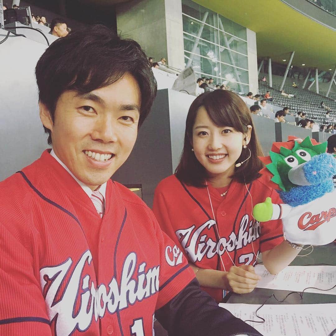 河村綾奈のインスタグラム：「札幌ドーム。大迫力。弾丸北海道出張でもたのしかった。  #カープ #セパ交流戦 #ファイターズ #負けた悔しい #北海道 #札幌ドーム」