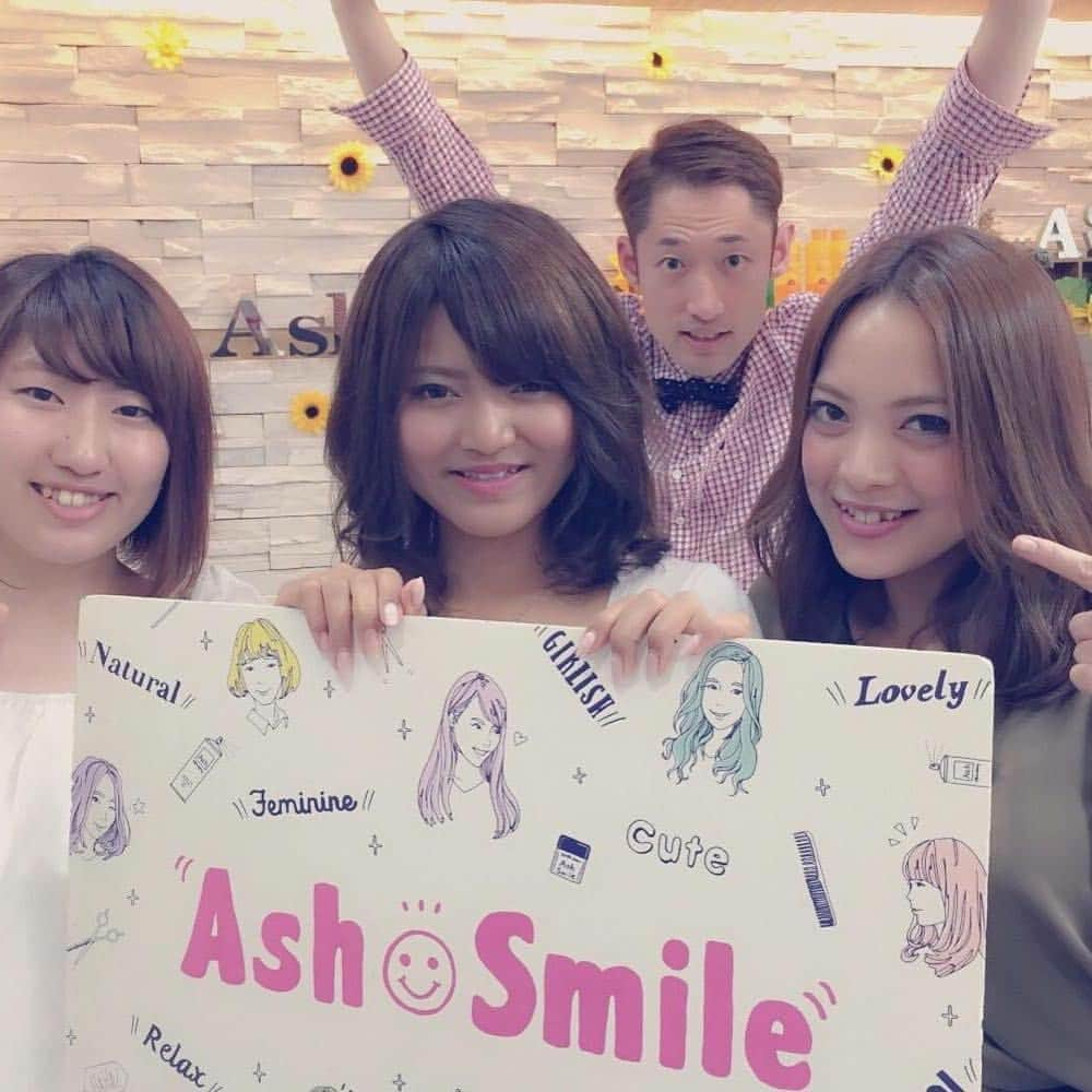 HAIR Ash MAKEのインスタグラム：「ash_smile_😄😄😄 #ash桜木町 #ash_smile #ash #hair #happy #smile #instagood #スマイル #笑顔 #桜木町 #美容室 #ヘアサロン #hairstyle」