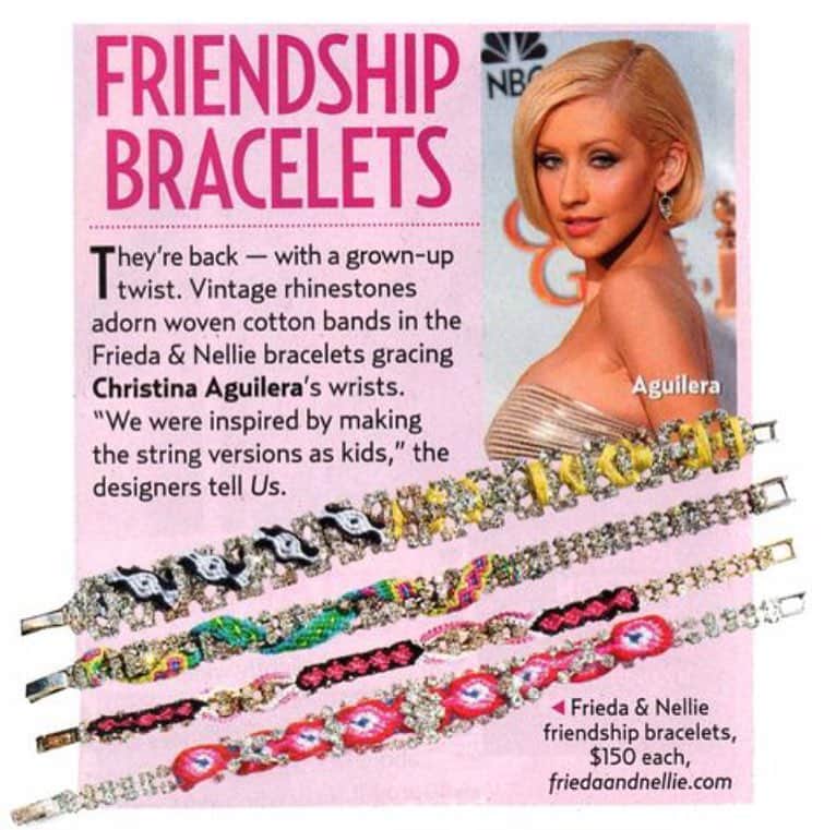フリーダ＆ネリーのインスタグラム：「Our Woman Crush Wednesday is @friedaandnellie longtime fan, Christina Aguilera. #FriedaAndNellie #FriendshipBracelets #WCW」