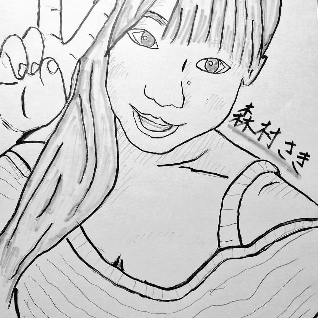 森村さきのインスタグラム：「#ファンの方が描いて下さいました💖💖#💓✨似顔絵✨💓」