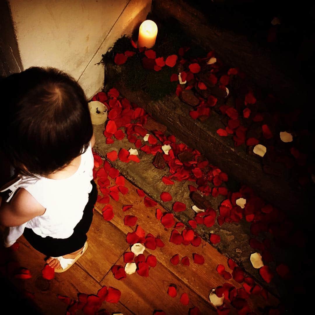 加織のインスタグラム：「daughter×rose🌹🌹🌹 #salon #salonbypeachjohn #exhibition」