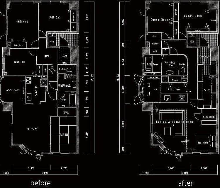 TO ONEのインスタグラム：「【k residence in toyonaka】  before / after --------------------------------------- #TO_ONE_innovation #TOONEinnvation #トゥーワンイノベーション #リノベーション #デザインリフォーム #インテリア #建築 #住宅 #デザイン #アート #家 #マイホーム #スタイリッシュ #モダン #豊中市 #マンション #before #after」