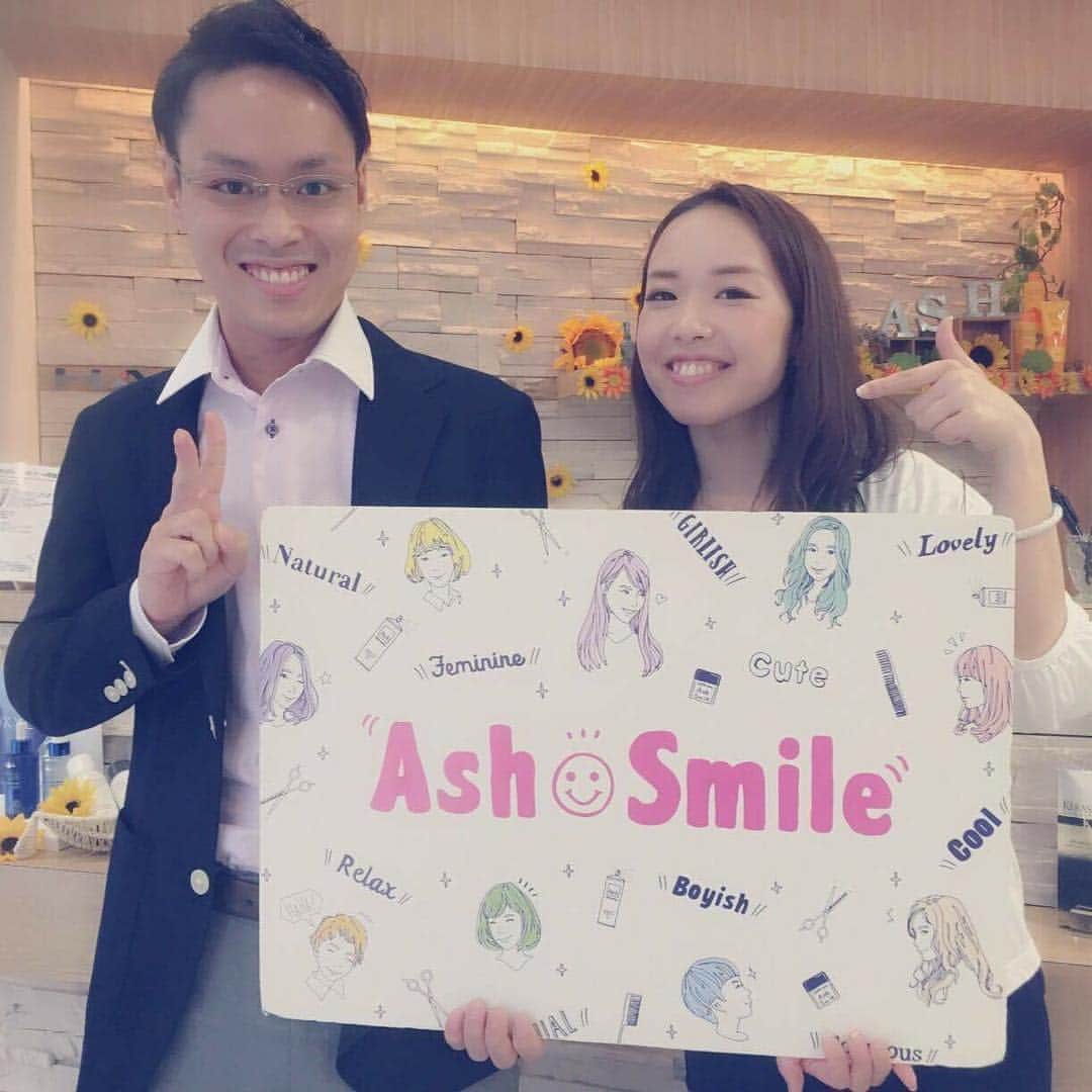 HAIR Ash MAKEのインスタグラム：「ash_smile_😄😄😄 #ash桜木町 #ash_smile #ash #hair #happy #smile #instagood #スマイル #笑顔 #桜木町 #7月 #hairstyle #美容室アッシュ #ヘアサロン」