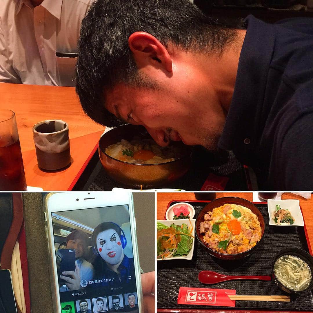田島慎二さんのインスタグラム写真 - (田島慎二Instagram)「東京駅ついて腹減ったのでそぶさんとランチ笑 なんか、そぶさんと一緒に行動しすぎて気持ち悪いと思ってます。。 そぶさんゴチです(^^) #大野さんはみごシリーズ #そぶさんキメ顔シリーズ 田島は今から髪切ってきまーす（≧∇≦）」7月7日 13時42分 - taji.12