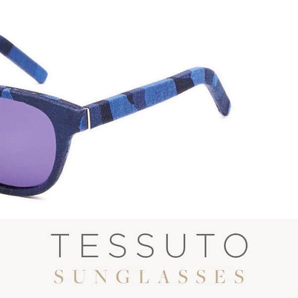 チャールズフィリップのインスタグラム：「Introducing our new #TESSUTO sunglasses, made from durable acetate and covered by hand in cotton. Here featured in military blue. Find more online on our website. #Tessuto #sunglasses #charlesphilipshanghai」