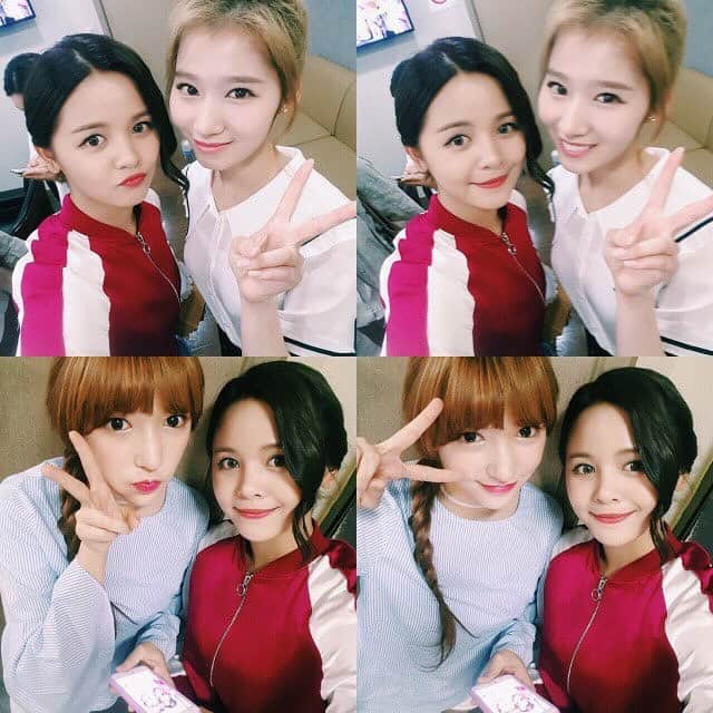 CLのインスタグラム：「160710 Sorn with #TWICE's #Sana & #WJSN #ChengXiao @ Happy Together 3 Recording - {#clc #crystalclear #씨엘씨 #seunghee #승희 #seungyeon #승연 #sorn #손 #yujin #유진 #yeeun #예은 #elkie #eunbin #은빈 #kpop}」