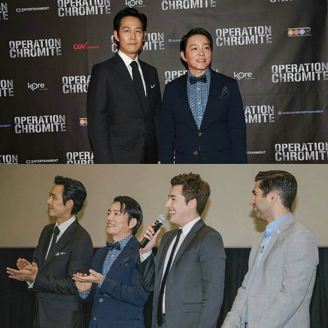 ショーン・リチャード・デュレイクのインスタグラム：「From last night's #OperationChromite LA premiere.  Opens in theaters throughout the US on August 12!  @Regrann from @cjenmmovie - <#인천상륙작전> 한국에 이어 #미국상륙작전 개시! 🇺🇸🎉 역대 한국어 영화 중 최대 규모 북미 개봉 확정🎥😲 LA현지 레드카펫 현장사진 공개합니다 😉✨ 자랑스러운 우리 #이정재 & #이범수 배우💖 . #OperationChromite #Regrann」