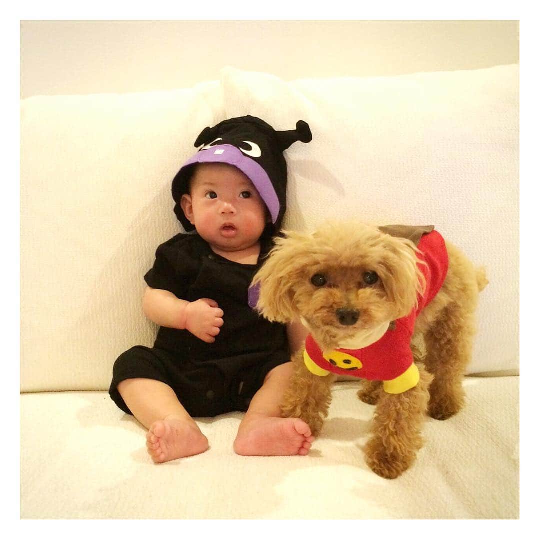 深田恭子のインスタグラム：「メロンパンナマンVS甥っ子マン #kyokofukada」