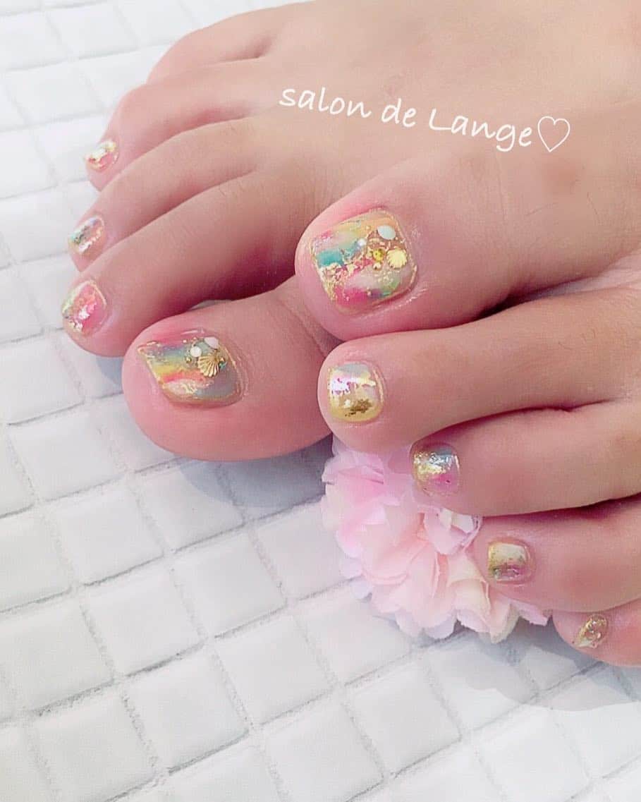 Salon De Langeさんのインスタグラム写真 Salon De Langeinstagram ハンドのデザインをフットに かわぃぃ 夏ネイル16 Footnail ペディキュア フットネイル フットジェル 夏ネイル 名古屋ネイル 名駅ネイルサロン Salondelange Summer 7月22日 17時