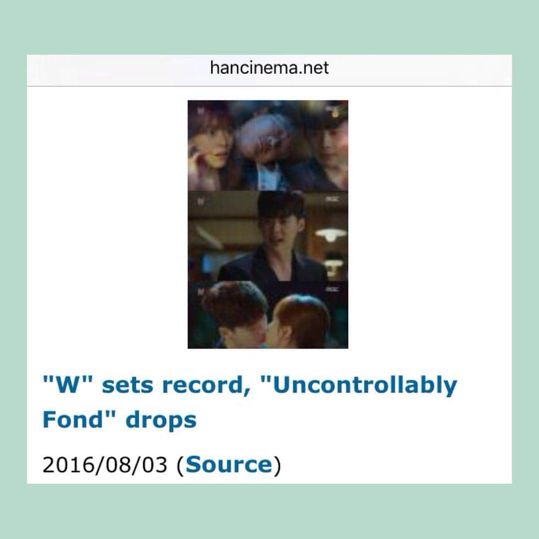 ハン・ヒョジュさんのインスタグラム写真 - (ハン・ヒョジュInstagram)「drama "W" came in first once again. - According to Nielsen Korea, "W" rated 13.5%. - This is 06% higher than the previous episode. - KBS 2TV "Uncontrollably Fond" rated 0.7% less than the previous episode with 8.2%. SBS "Wanted" came in third with 5.2%. - http://www.hancinema.net/w-sets-record-uncontrollably-fond-drops-97389.html - #leejongsuk #hanhyojoo #w #이종석 #한효주 #더블유 #강철 #오연주 #wtwoworlds #wdrama #kdrama #koreandrama #mbc #kimeuisung #leesieon #jeongeugene #leetaehwan #kangkiyoung #heojungdo #jongjoo」8月4日 19時47分 - hanhyojooworld