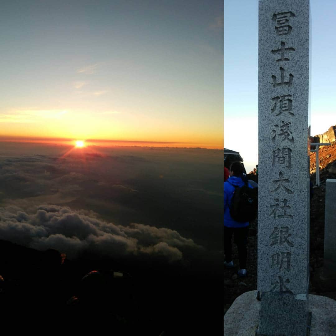 里美ゆりあのインスタグラム：「富士山登ったー！！ #御来光#富士山#ｶｯﾌﾗｰﾒﾝ800円 #ﾊﾞｲｵﾄｲﾚは開発費2億円」
