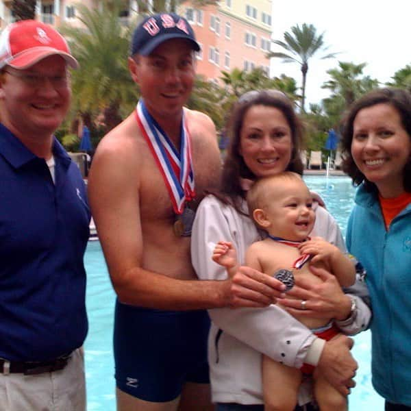 マット・クーチャーのインスタグラム：「Eight years ago, for Halloween, my oldest son and I dressed up as Michael Phelps.  I can't believe I am now an Olympic medalist!」