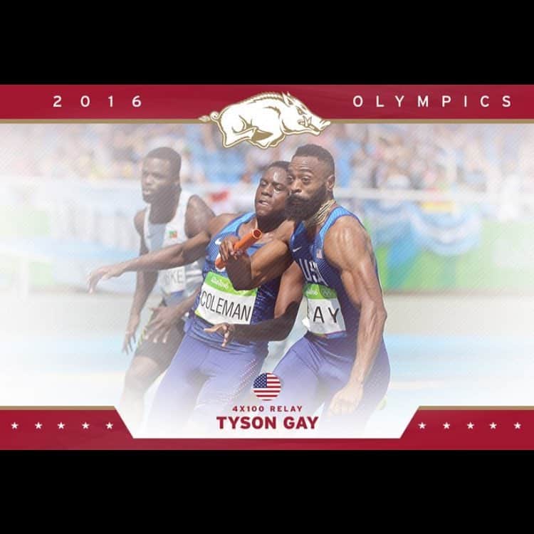 タイソン・ゲイのインスタグラム：「HOG HEAVEN... 4x1 #riodejaneiro #olympics 37.65 ran with great group of guys. Next round 🇧🇷🇺🇸 thank you UofA.」