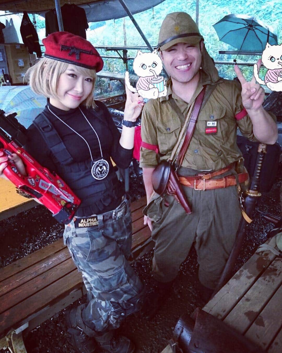 のインスタグラム：「ニコニコ動画やYouTubeで有名な 加齢た声さんと一緒に 写真撮ってもらいました；▽；💜 うれしい💘💘💘 デザートストーム川越様 7周年記念イベントだったんです💜💜💜 今日は精密バイオBB弾ギャロップ様ブースで 売り子としてお手伝いでしたっ＾Ｏ＾」