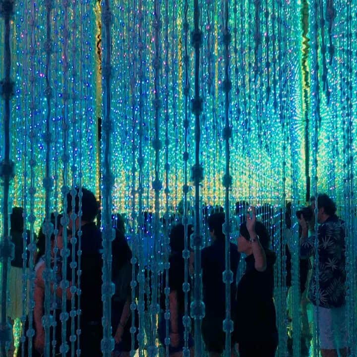 百瀬俊介のインスタグラム：「DMM.com・teamLabさんが企画したDMM.PLANETS.にお邪魔しました🤗🤗🤗 幻想的な世界を体感💯💯💯 It's amazing art !!😍😍😍 #dmm #dmmplanets #degitalart #led #atracción #image #space #imagination #teamlab #share #japan #instamove #デジタルアート #ビートたけし #cm #幻想的 #カーテン #水の世界」