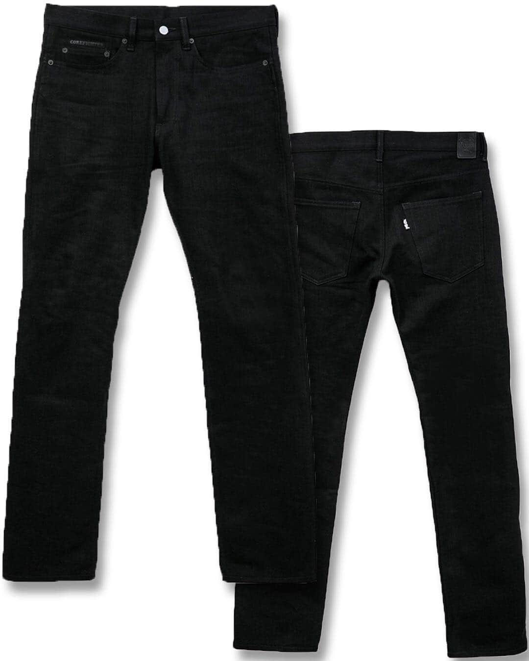 コアファイターのインスタグラム：「. 【Release】 EASYRIDE Col:  Black / Indigo  Material: Cotton 98% Polyurethane 2%  #corefighter #corefighterco. #losangeles #コアファイター #la #ca #California #easyride #stretchdenim #slimdenim #slimpants  #blackdenim」