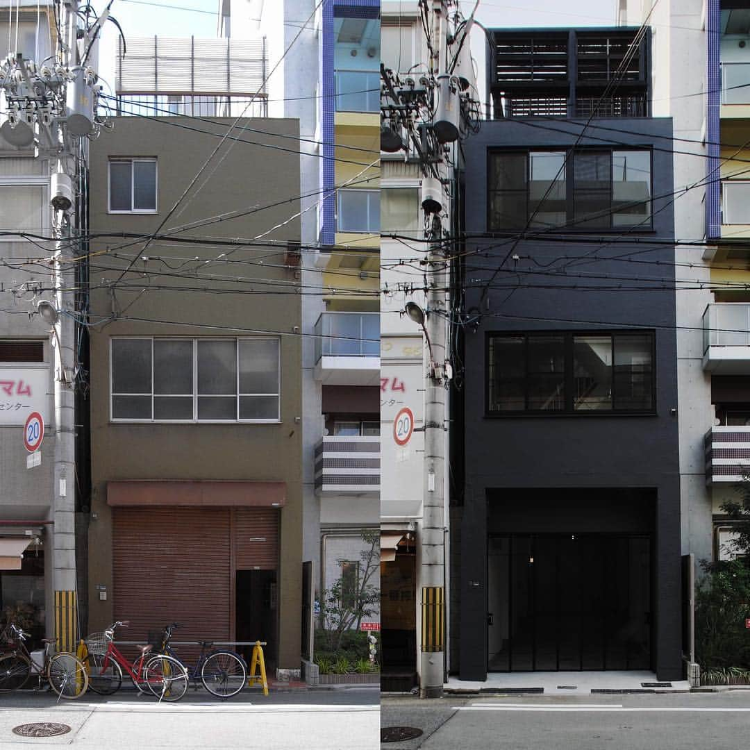 1RENOVATIONのインスタグラム：「古いオフィスビルを住宅へコンバージョン。ダークグレーに塗るだけで凛とする。  #リノベーション#マンションリノベ#コンバージョン#ローコストリノベ#不動産コンサルティング#9#ワンリノベーション#1RENOVATION」