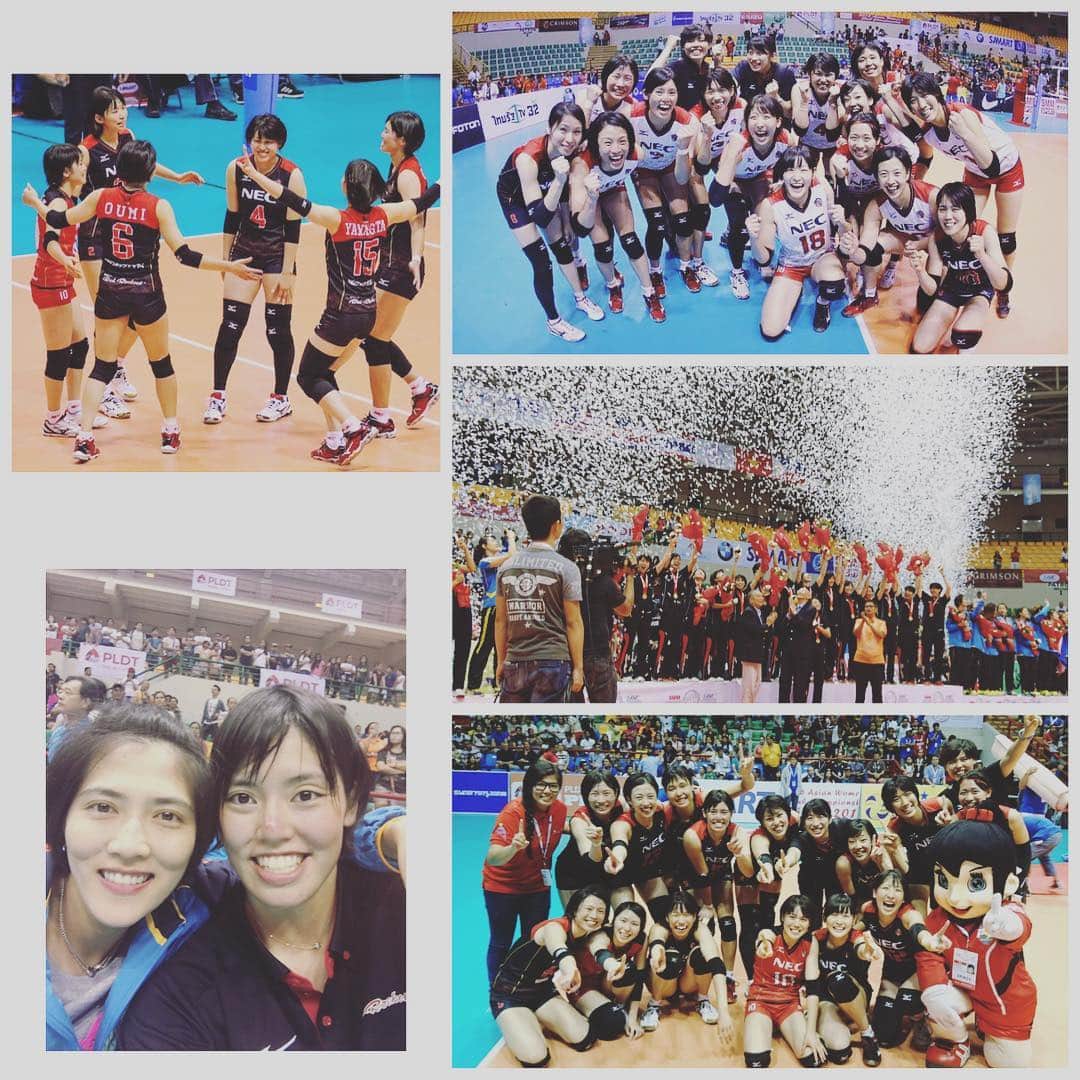 大野果奈のインスタグラム：「アジアクラブ選手権優勝＼(^o^)／ いろんなことを学べた 大会でした。  次はリーグに向けて がんばるぞ〜っ！！ やっぱり日本食いいね〜♡」