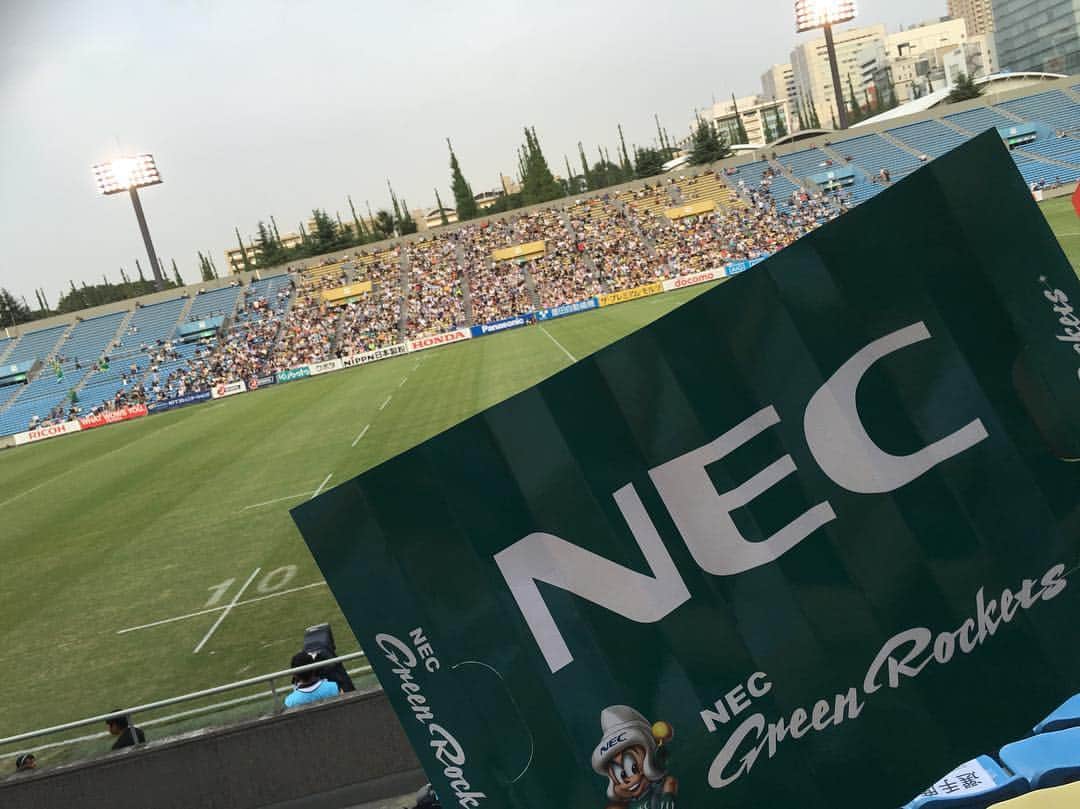 大野果奈のインスタグラム：「ラグビー観戦！  #がんばれ！ #NECグリーンロケッツ」