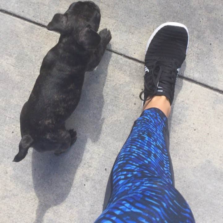 Marie Purvisのインスタグラム：「Walking w my lil girl! #frenchies #Charlie」
