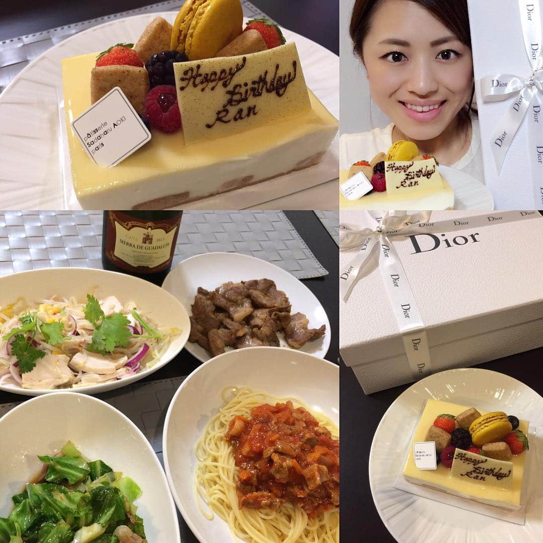 大西蘭さんのインスタグラム写真 - (大西蘭Instagram)「誕生日の今日は旦那の手料理を食べました。 初めて作ってくれたから感動♡ 美味しかった♡ #誕生日ケーキ #サダハルアオキ #男の手料理 #ミスディオール」9月24日 21時57分 - onishiran