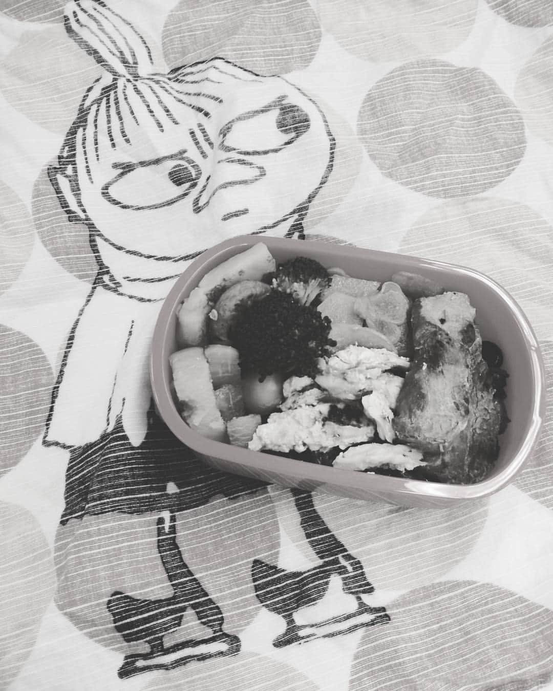 石川翔子のインスタグラム：「今日はミィで包んでみた🍱 #スケート #お弁当 #風呂敷」