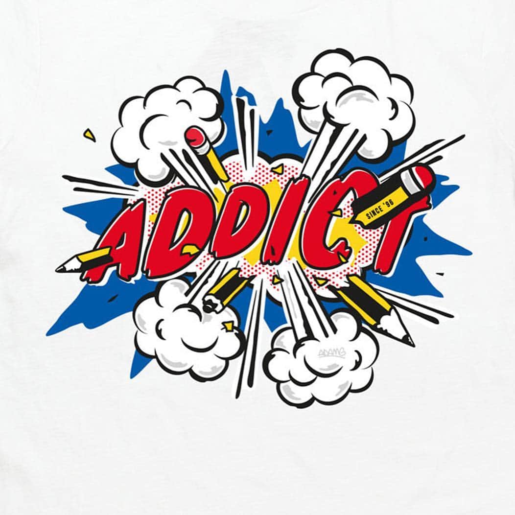 アディクトのインスタグラム：「Don't be afraid to think a little differently. Explore our Artist Series tees featuring this ace design by Adam G. What are you waiting for? Link in bio. #artistseries #addictclothing #newcollection」