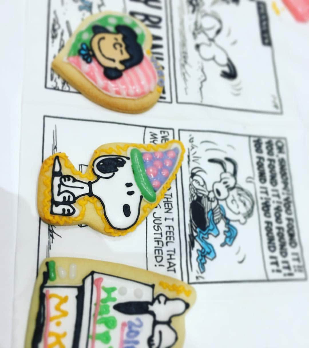 笛木優子のインスタグラム：「アイシングクッキー作りました🍪 #スヌーピー」