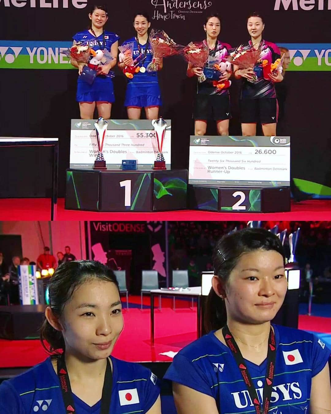 松友美佐紀のインスタグラム：「Finally, become champion in Denmark Open 2016. Thank you for your support !! YONEX Denmark Open 2016, final round result:  JPN vs KOR Matsutomo M./Takahashi A. vs  Jung K. E./Shin S. C. 19:21  21:11  21:16 WIN  #ayakatakahashi #misakimatsutomo #yonexdenmarkopen2016 #denmarkopen2016 #finals #champion #badminton #バドミントン #bwf #superseries #womendoubles #teamjapan」