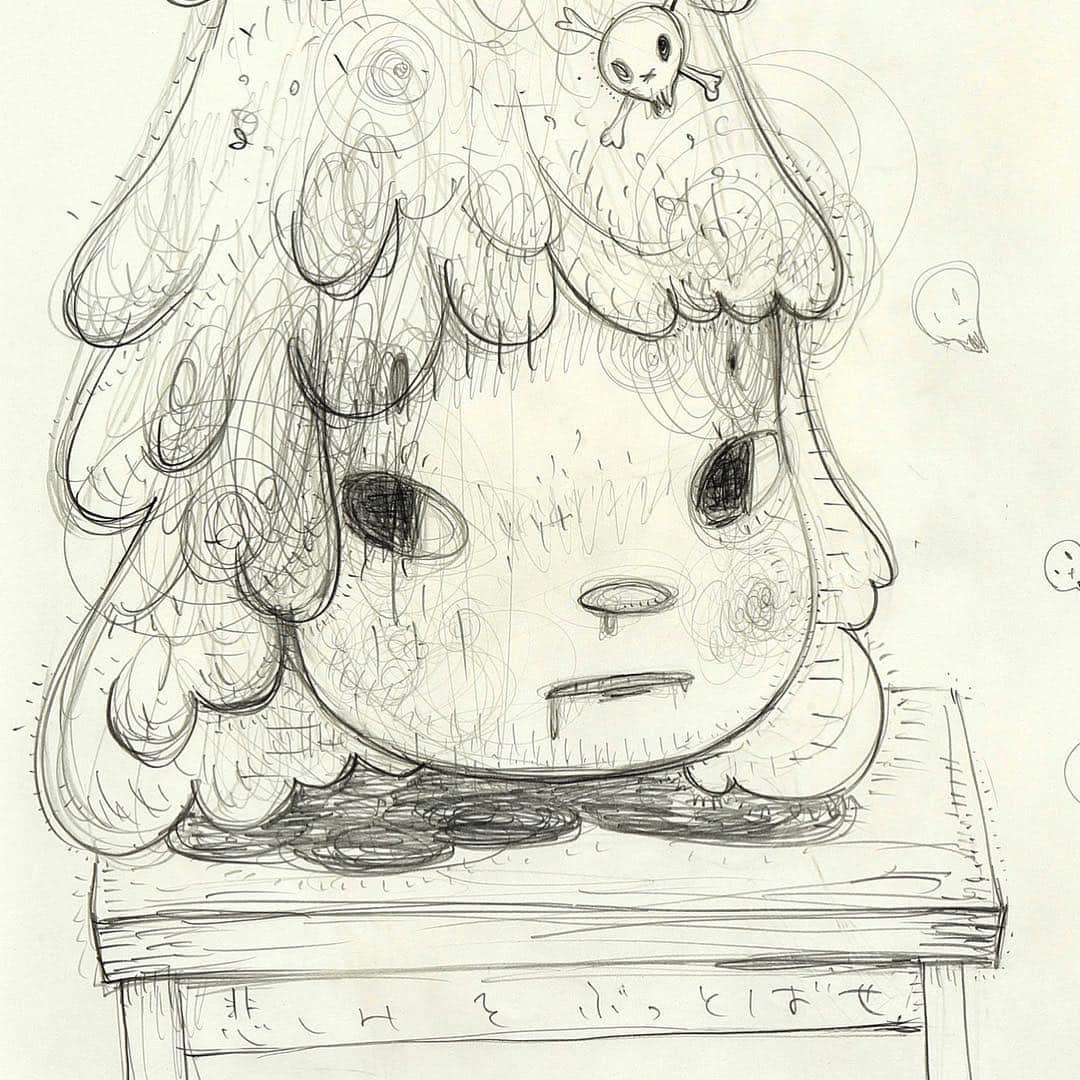 奈良美智のインスタグラム：「" 悲しみをぶっとばせ！/ shake off your sadness! " (detail 2016) goes to Paris.」