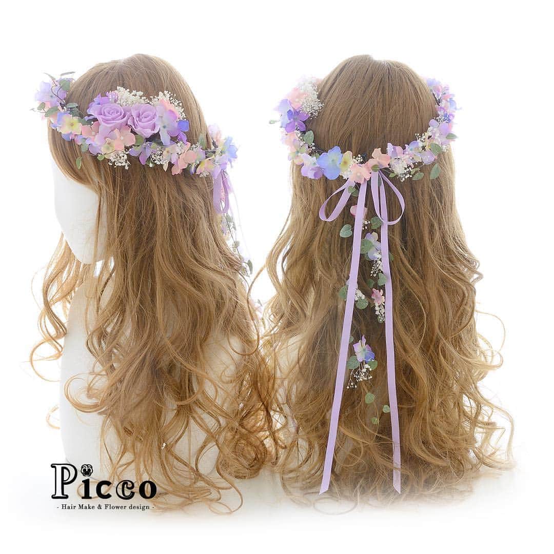 髪飾りの Picco ピッコ さんのインスタグラム写真 髪飾りの Picco ピッコ Instagram Gallery 537 結婚式 花冠 Picco オーダーメイド花冠 ウェディングドレス 結婚式 可愛く色づいたパープルローズをメインに ピンク パープル