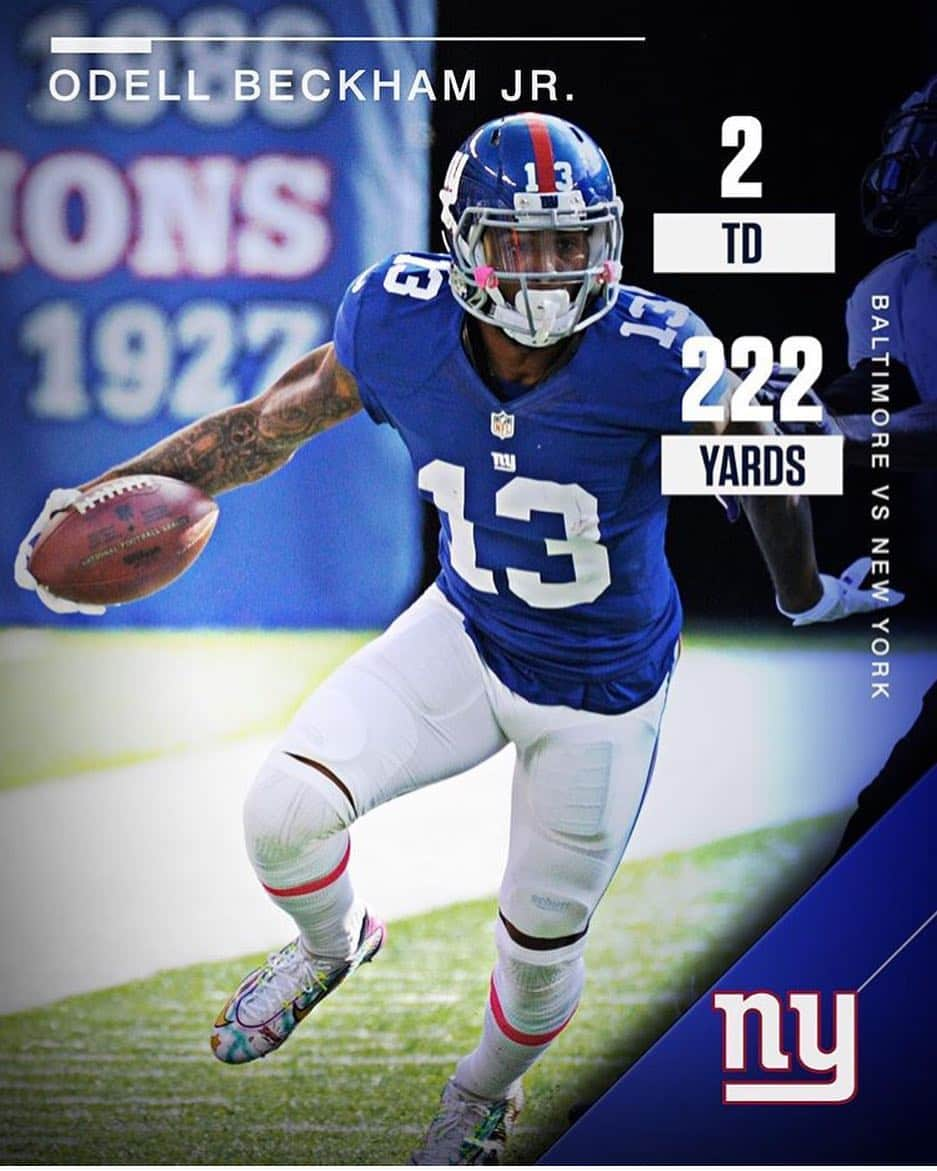 オデル・ベックハン・ジュニアのインスタグラム：「run it up 🔌 #obj #nyg」