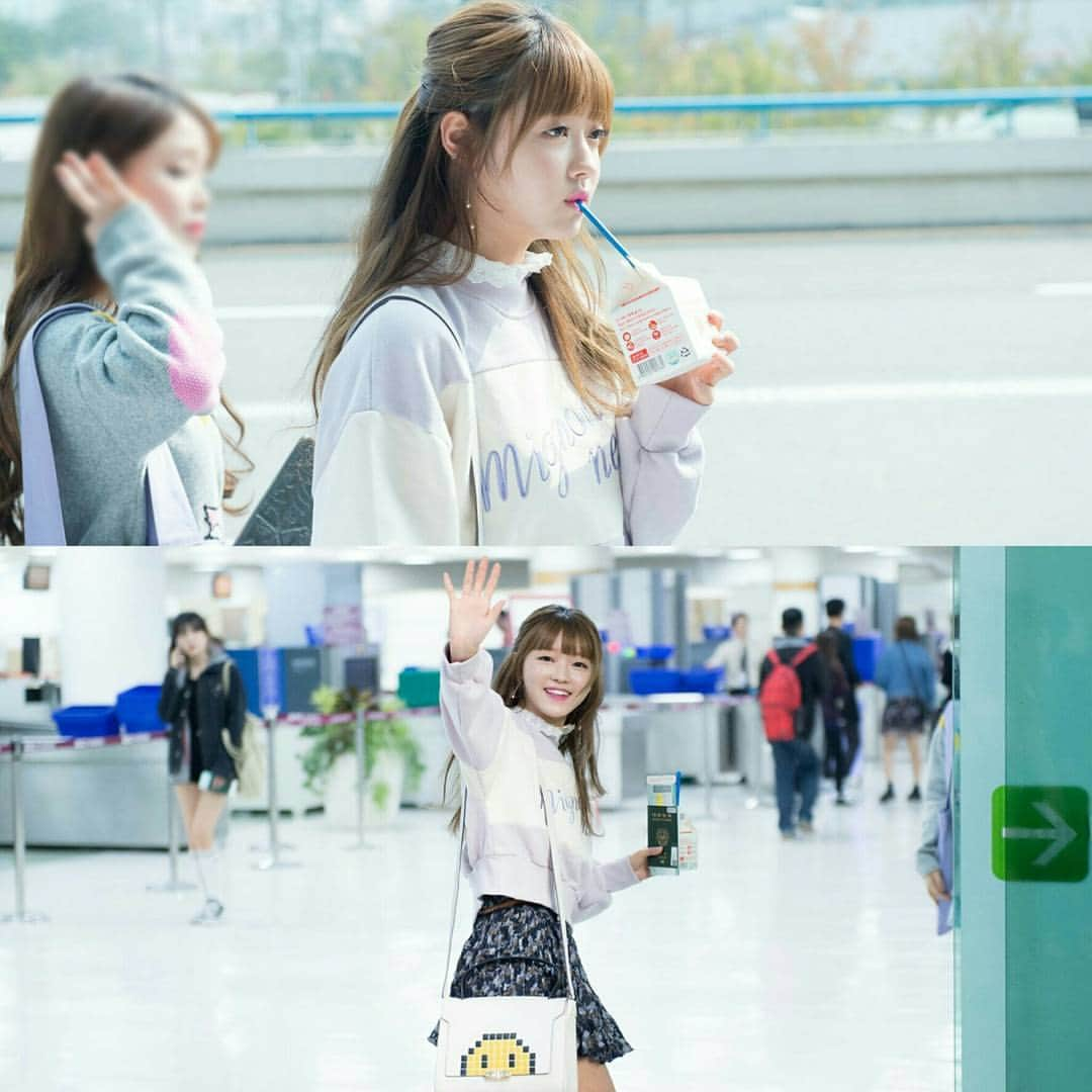 ユアさんのインスタグラム写真 - (ユアInstagram)「161014 Gimpo Airport #ohmygirl#오마이걸#omg#효정#hyojung#진이#jine#미미#mimi#유아#yooa#승희#seunghee#지호#jiho#비니#binnie#아린#arin#wment#kpop#kpopl4l#l4l#likes#kpopshoutout#kpoplikesforlikes」10月18日 19時00分 - yooashiah