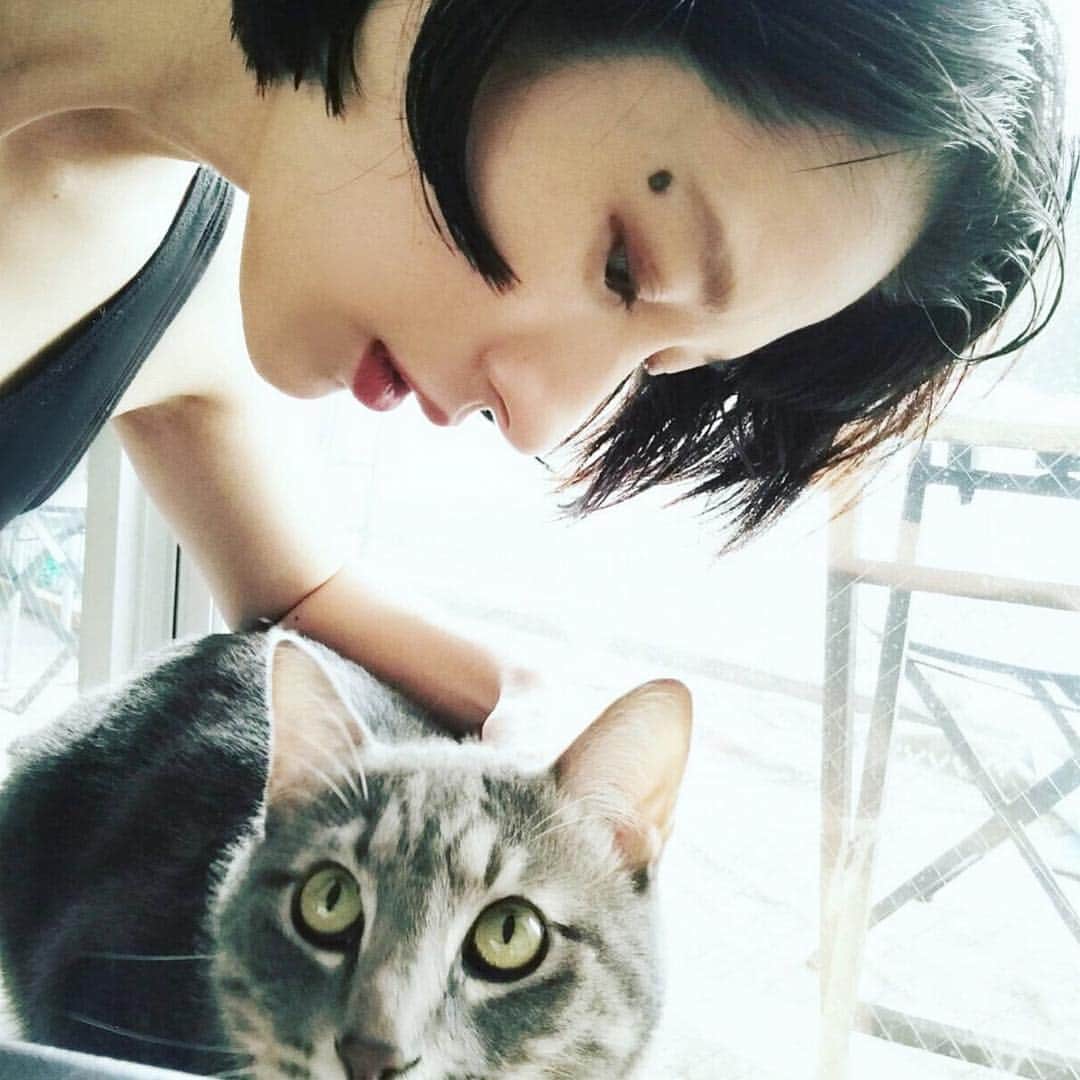 松本恵奈さんのインスタグラム写真 - (松本恵奈Instagram)「やっと懐いてくれたよ❤️❤️❤️シッポで顔をなでなでしてくれるのっ😘」11月16日 17時48分 - ena1123