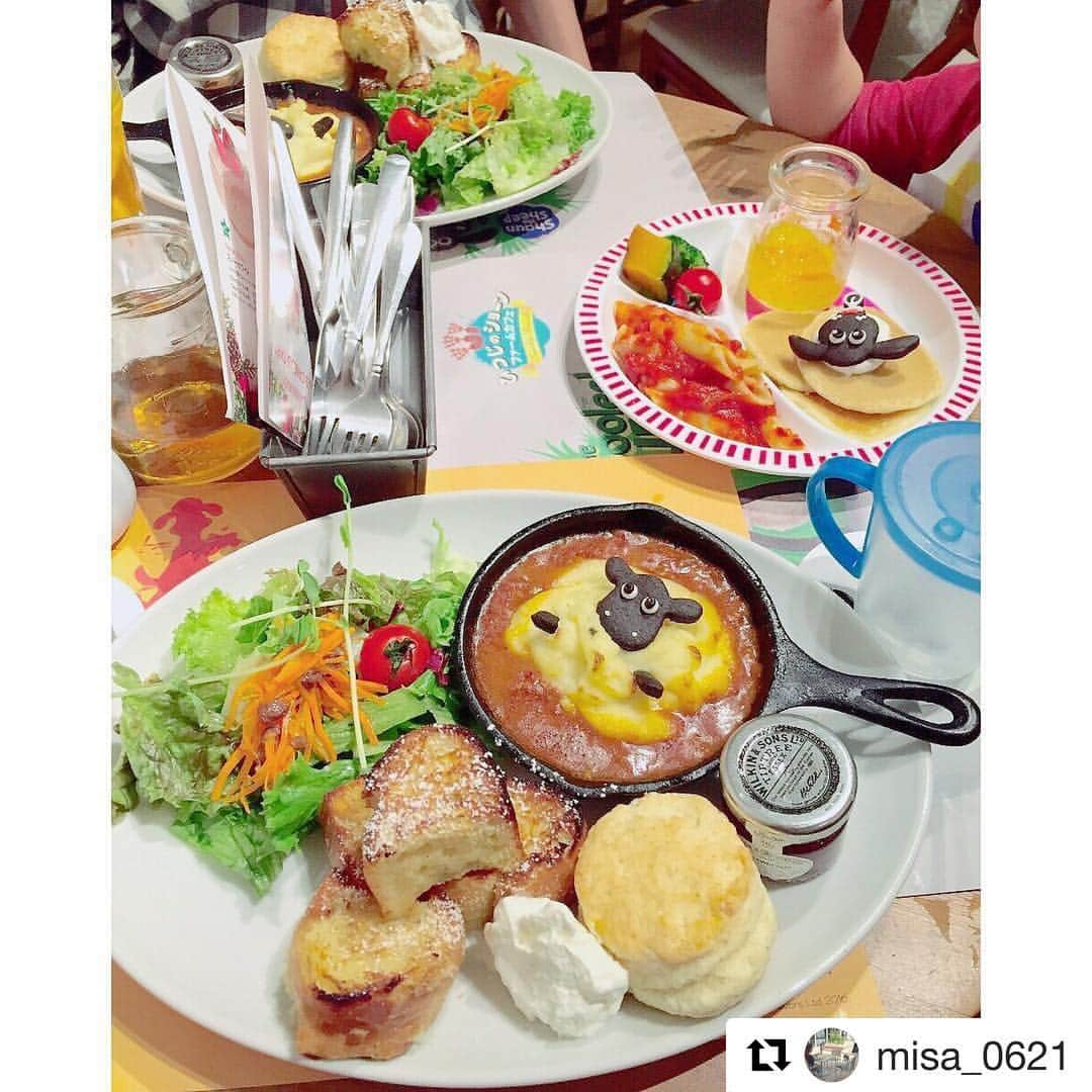 吉祥寺PARCOのインスタグラム：「#Repost @misa_0621 with @repostapp ・・・ #ひつじのショーンファームカフェ  に行ってきました。 店内もメニューも可愛くて食べるのが もったいなかった❤︎ ・ #ひつじのショーン  #ひつじのショーンカフェ #羊 #サンデーブランチ #吉祥寺 #東京カフェ #ランチ #カフェ #instafood #instacafe」
