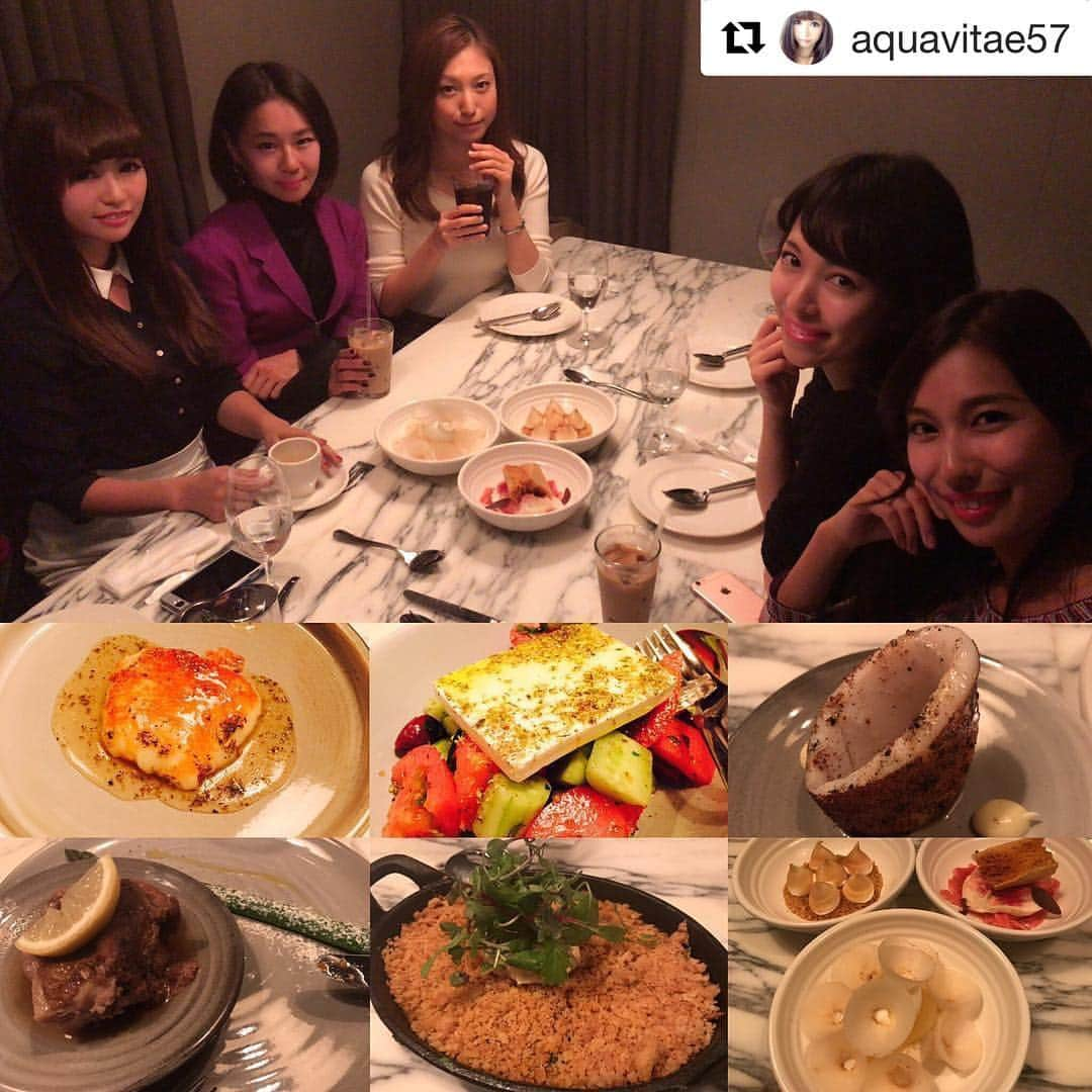 市原彩花さんのインスタグラム写真 - (市原彩花Instagram)「美味しい料理に楽しい会話(´∀｀=) また集まりたーい♪ #Repost @aquavitae57 with @repostapp ・・・ BMW組に一人混ぜてもらったLEXUS組😂 #美女達と晩御飯 #なっちゃんありがとう #女子会 ってやつ🎀#珍しいメンバー#ギリシャ料理#羊美味しい#ginza#japan#二輪のチームはBMW😉」11月8日 9時53分 - ayaka_ichihara