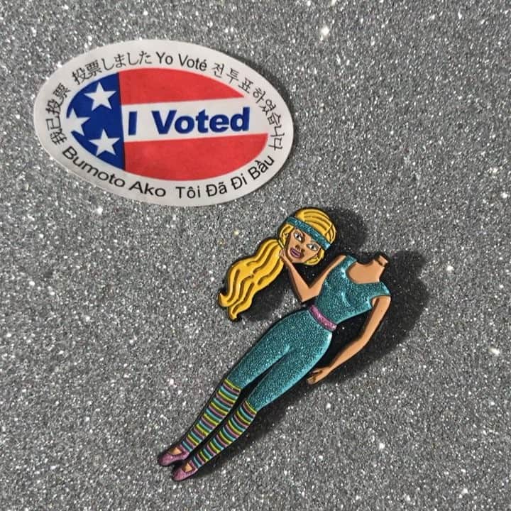Coveted Societyのインスタグラム：「Election Day Mood... feeling just like headless Barbie 😩 #election2016 Don't forget to go out and #vote use code "VOTED" for a special discount on all our pins in collaboration with @laserkitten www.covetedsociety.com」