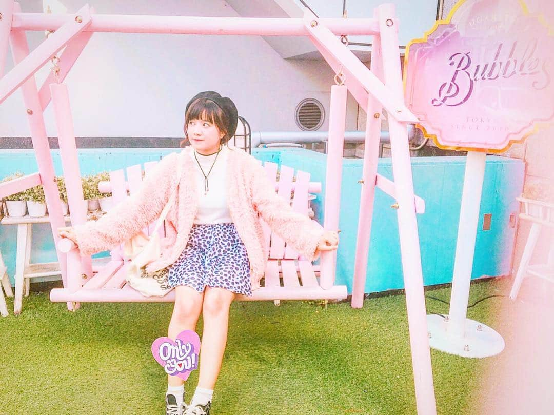 外園愛理のインスタグラム：「Bubbles💗☄💟✔️🌷☄ よく洋服を買うお店 #ぷちぱすぽ #bubbles #ブランコ」