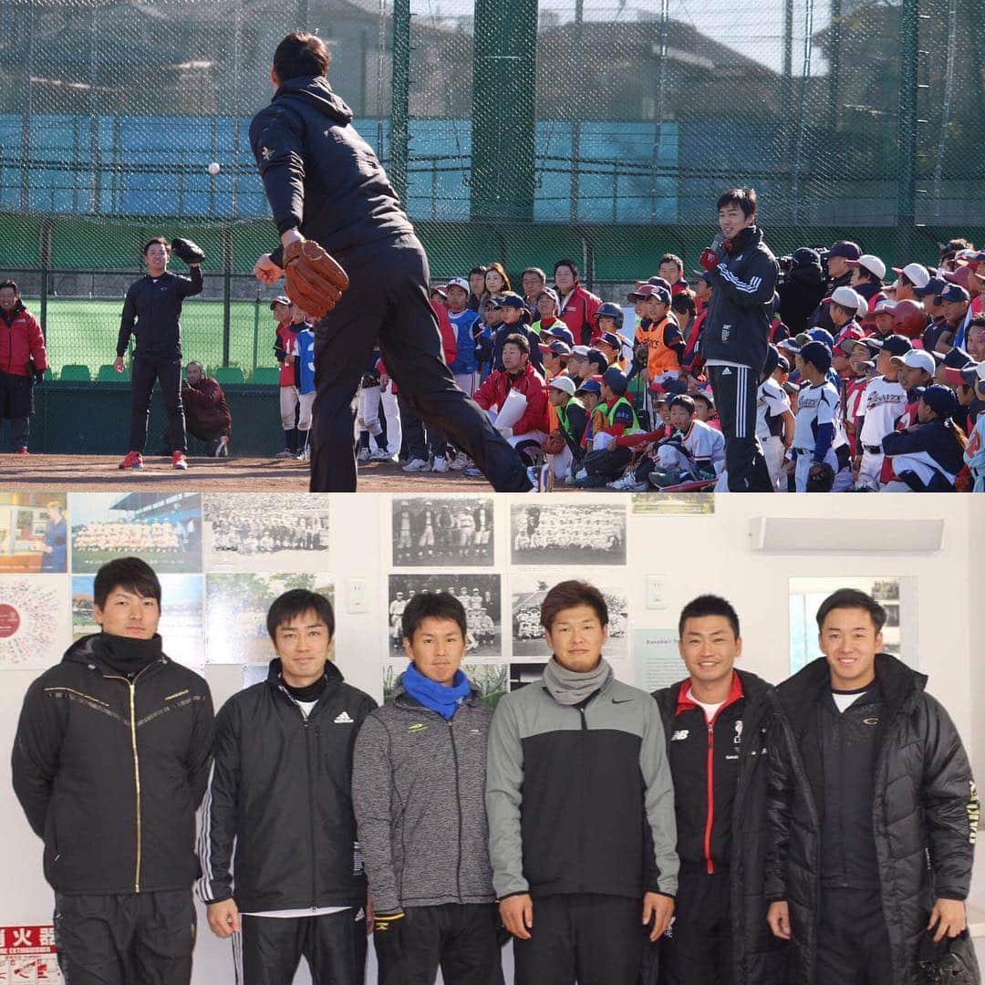 和田毅さんのインスタグラム写真 - (和田毅Instagram)「今日、早稲田大学東伏見グランドで、「プレイボール　プロジェクト～野球を始めよう、楽しもう、学ぼう～」を開催しました。 未来ある子供たちに野球を知ってもらおう、ふれてもらおう、楽しんでもらおう、が目的です。 今回集まってくれた現役選手は青木、須田、斎藤、有原、中村。 そしてたくさんの早稲田の先輩、同期、後輩たち。 各々がとても忙しいなか、子供たちのためにたくさん集まってくれました。本当にありがとうございますm(__)m 行きたいけど、どうしても行けなくてすみませんと言ってきた後輩たちもいました。 早稲田の現役では自分が最年長。このイベントをこれからの早稲田の財産にしていきたいですし、子供たちが野球をするキッカケになってくれればこのうえない幸せです。 #早稲田 #東伏見 #和田毅 #青木宣親 #須田幸太 #斎藤佑樹 #有原航平 #中村奨吾 #プレイボールプロジェクト #ワセダゲーム」12月11日 23時05分 - tsuyoshiwada.21
