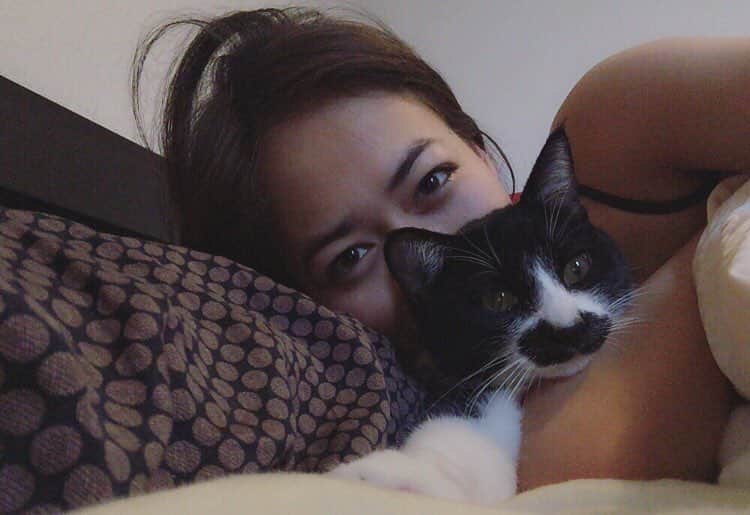 のインスタグラム：「おヒゲさんは甘えん坊🐱  my little prince👑😙 #mustache  #ilovemycat #ヒゲ猫」