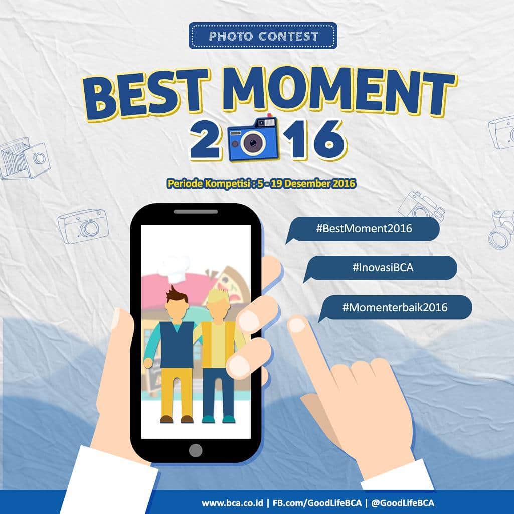 B Blogのインスタグラム：「Hi Bloggers,  Ada tambahan hashtag nih untuk #BestMoment2016 Photo Contest yaitu #MomenTerbaik2016  Bagi kalian yang sudah duluan posting, bisa ditambahkan hashtag barunya ya!! Ayo buruan ikutan untuk dapatkan hadiah utama Saldo Sakuku sebesar Rp 1.500.000!! #InovasiBCA」