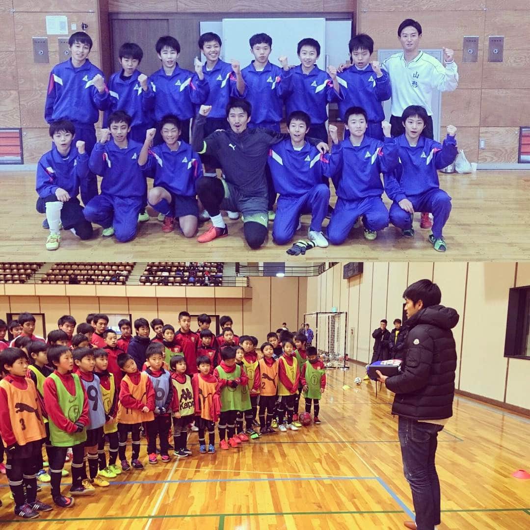 渡部博文のインスタグラム：「今年のオフは長井南中、ながいユナイテッドFC、東根一中を訪問しました！ . #山形の子どもたちを応援しています」