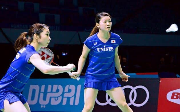 松友美佐紀のインスタグラム：「Please keep support for Dubai SSF 2016, thank you.  #ayakatakahashi #misakimatsutomo #DubaiSSF #bwf #badminton #バドミントン」