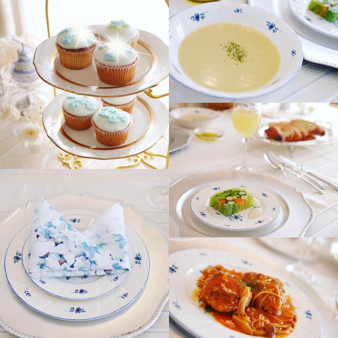 竹中一江のインスタグラム：「デコカップケーキは息子たちの名前入り💕 lunch🍸 ♡野菜のテリーヌ ♡煮込みハンバーグ ♡ @kaori_sawanoi が作ってきてくれたサツマイモのポタージュ #生後6ヶ月 #男の子ママ #baby #ハーフバースデー」