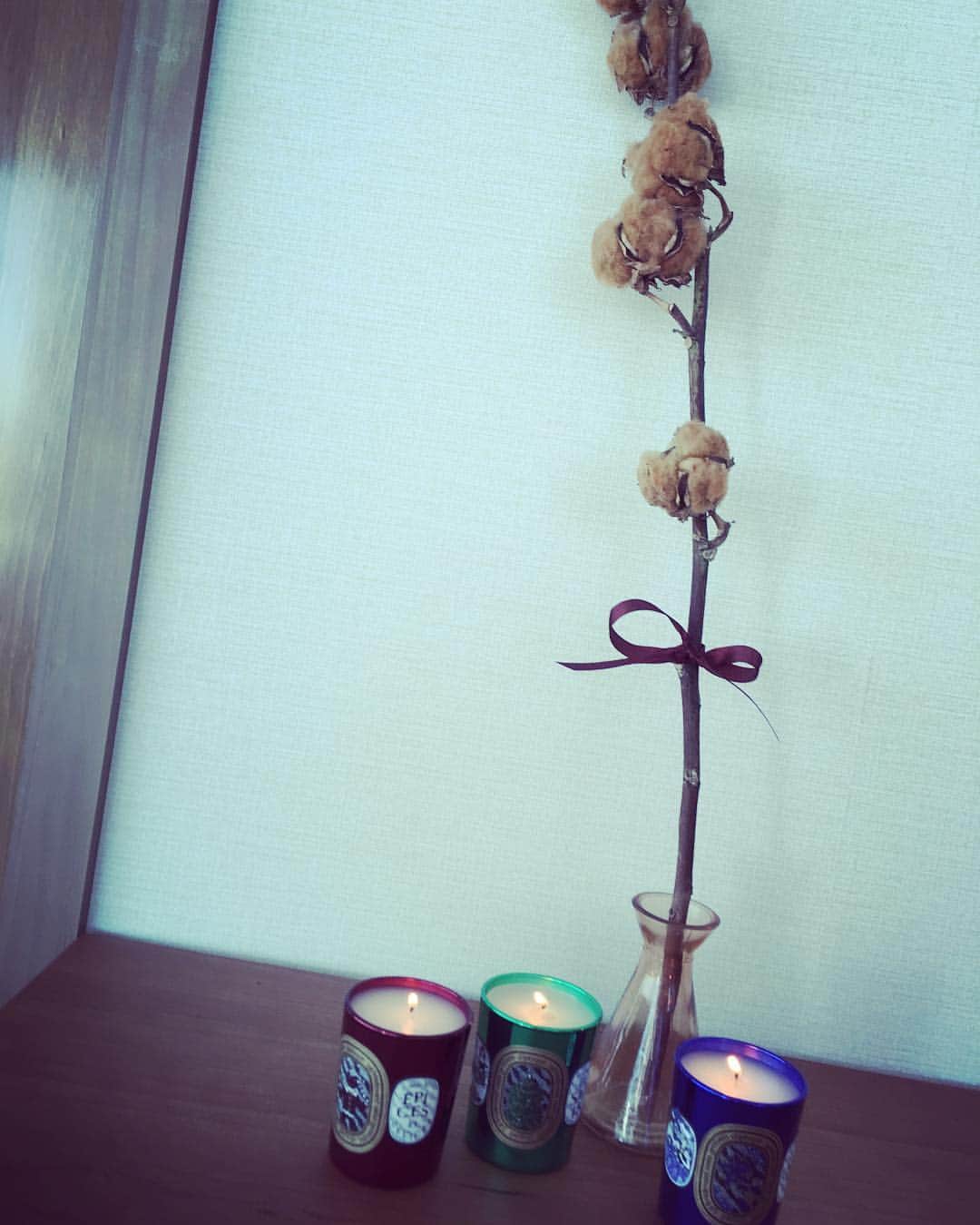 笛木優子のインスタグラム：「メリーのクリスマスのイヴぢゃ。 🎄🎁🎅 素敵なキャンドルと綿花と🕯💓 みなさん、良い一日を💫」