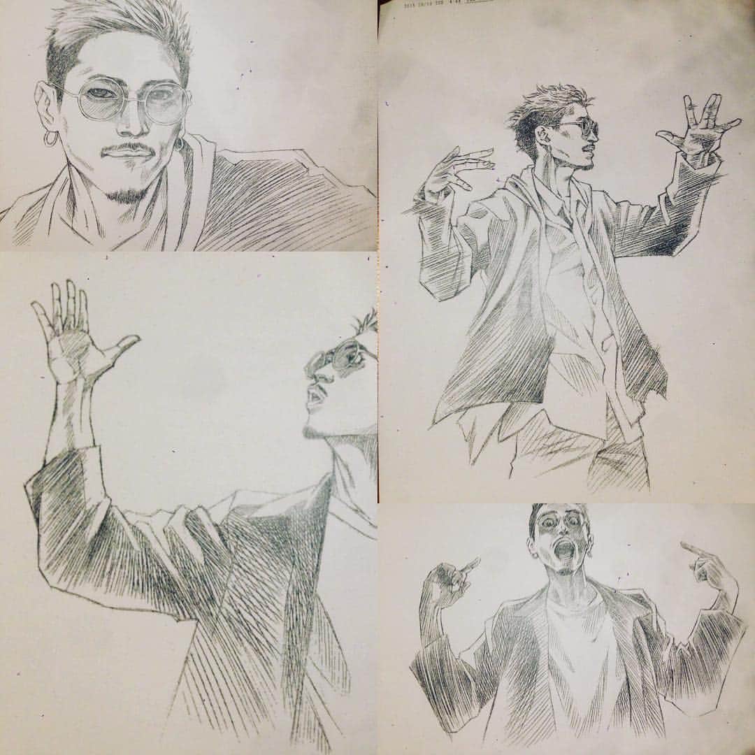 窪塚洋介のインスタグラム：「#yosukekubozuka ”My picture which Hideyuki Yonehara drew”」