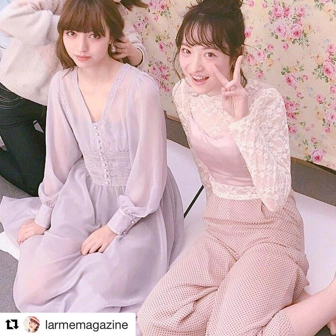 松野莉奈のインスタグラム：「#Repost @larmemagazine with @repostapp ・・・ rina & raimu👼🏻 . #松野莉奈 #エビ中 #ebichu #私立恵比寿中学 #来夢 #LARME026 #LARME #girly #love #cute #dreamy #fashion #twins #fashionmagazine #instalike #instadaily #instagood #ラルム」