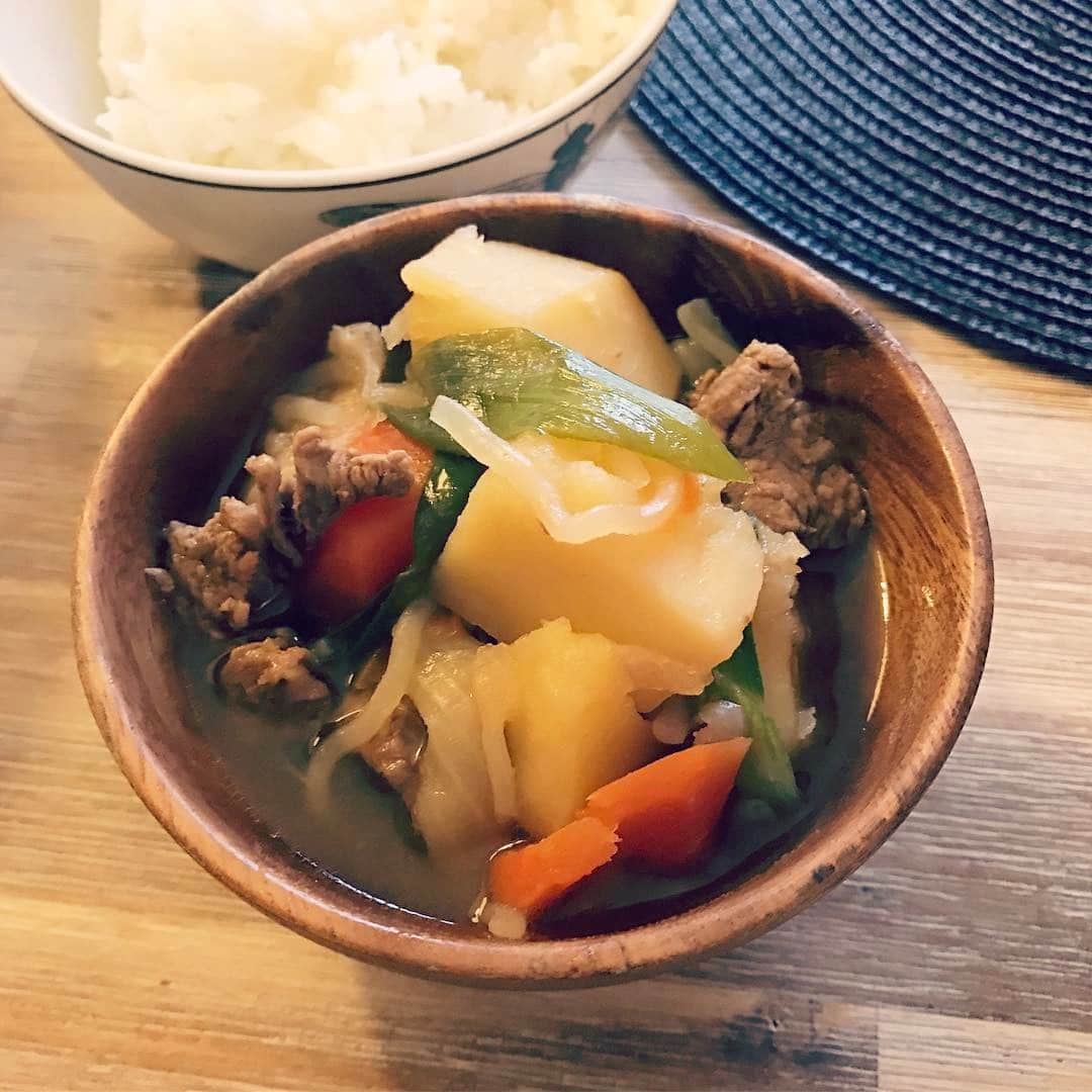 MEGのインスタグラム：「肉じゃが、肉じゃが。  #🥕 #🥔 #🐮 #🇯🇵」