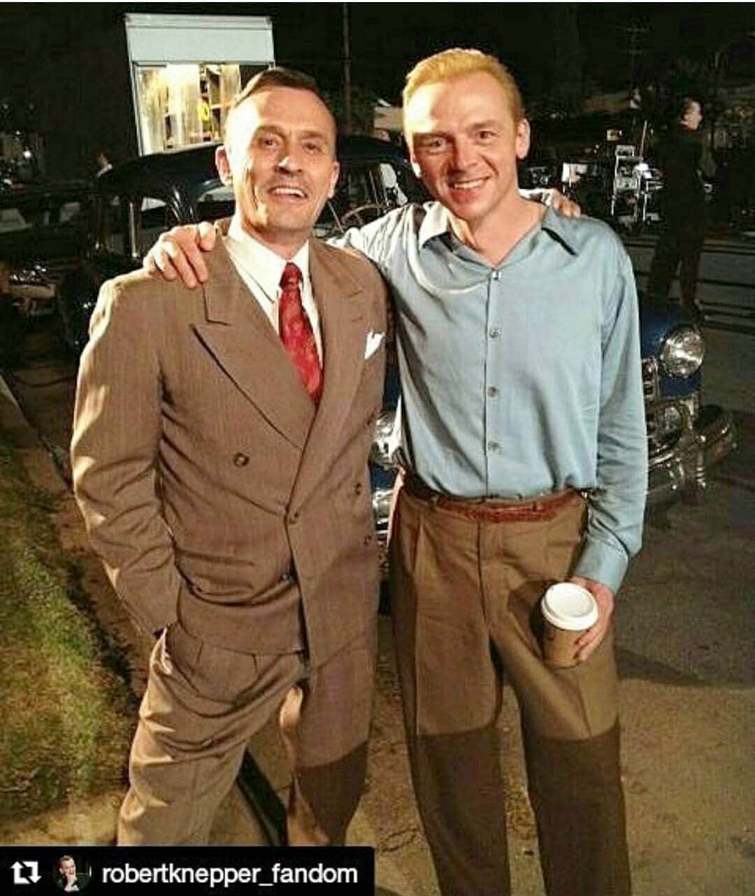 サイモン・ペグのインスタグラム：「Robert Knepper and Simon Pegg 👌 #simonpegg#robertknepper」